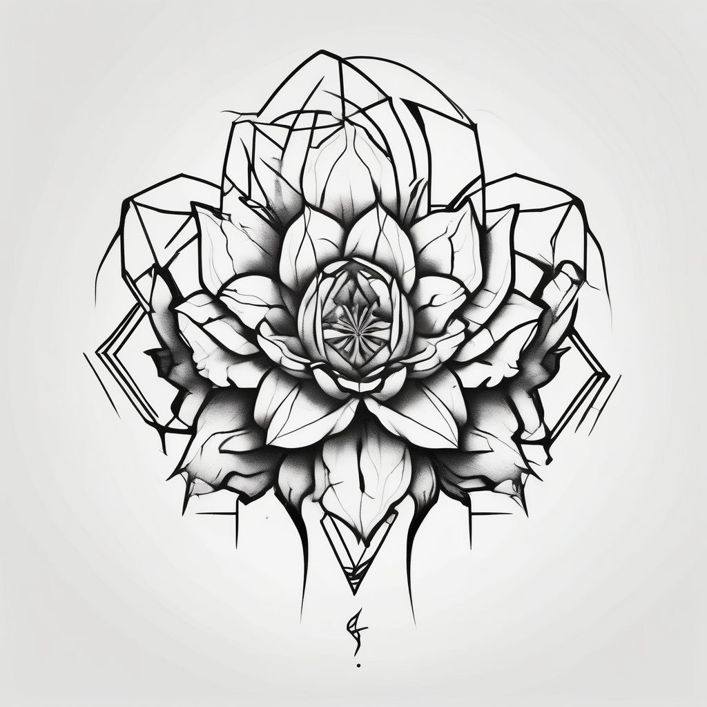 A minimalist flower tattoo that represents a shattered and betrayed gemini woman who fought hard throughout this year. With colors yellow and black. Make it unique and rare hello kitty tattoo, AI-generated Black and White tattoo design